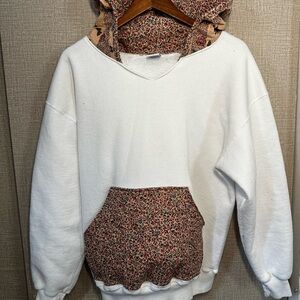 Reworked hoodie with quilt accents